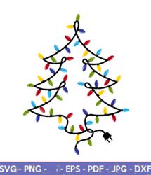 garland christmas tree svg-christmas lights svg-christmas svg-cricut silhouette cut file
