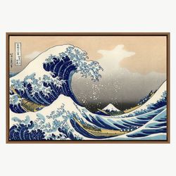 the great wave off kanagawa by hokusai, canvas art print, frame large wall art, gift, wall decor
