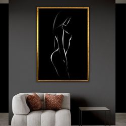 sexy female sensual body artwork, nude women canvas print, erotic artprint