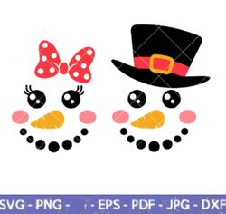 snowman face svg-christmas snowman svg-girl-snowman face svg-christmas svg-cricut silhouette cut file