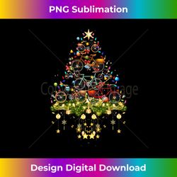 Bikes Christmas Tree Lights Holiday Bike Xmas Long Sleeve - Deluxe PNG Sublimation Download - Rapidly Innovate Your Artistic Vision