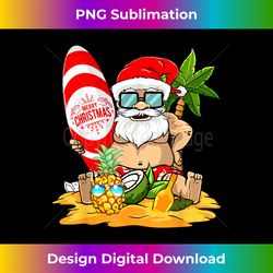 Christmas In July Surfing Funny Santa Summer Beach Vacation - Crafted Sublimation Digital Download - Infuse Everyday with a Celebratory Spirit