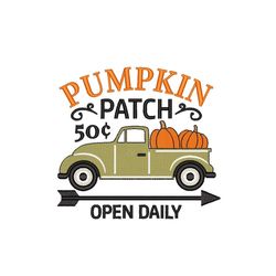 pumpkin patch embroidery design, 3 sizes, instant download