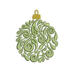 christmas ball embroidery design, merry christmas ornaments embroidery design