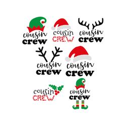 cousin crew bundle svg, cousin crew clipart, family christmas svg, elf svg, reindeer svg, santa svg, digital download