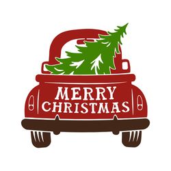 merry christmas svg, red truck with christmas tree svg, christmas svg, holidays svg, digital download