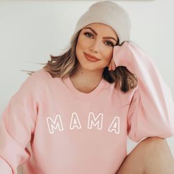 Embroidered Mama Sweatshirt Sweatshirt, Mothers Day Gift, Mama Crewneck Sweatshirt, New Mom Gift, Pregnancy Announcement