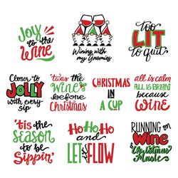 christmas wine bundle svg, christmas svg, wine svg, wine tumbler svg, wine glass svg, holidays svg, digital download