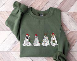 christmas ghost dog sweatshirt, christmas hoodie, christmas dog sweatshirt, ghost santa dog shirt, 2023 happy new year,