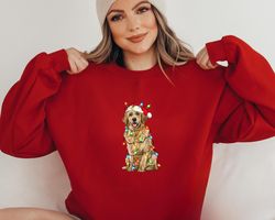 christmas golden retriever sweatshirt, christmas dog hoodie, happy new year dog, christmas lights tee, golden mom tshirt