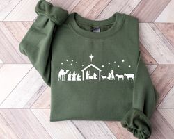 christmas nativity sweatshirt, christian sweatshirt, nativity scene sweatshirt, true story nativity, religious christmas