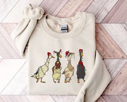 christmas santa duck sweatshirt, duck sweatshirt, women duck sweatshirt, animal sweatshirt, funny farmer farm hoodie, ch