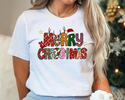 christmas shirt, merry christmas shirt, cute christmas family shirt, womens christmas, holiday shirt, santa hat christma