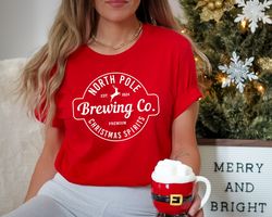 christmas shirt, north pole brewing co shirt, premium christmas spirit, brewing co shirt, north pole shirt, brewing co s