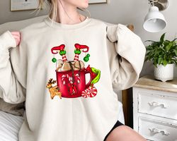 christmas sweatshirt, elf christmas hot cocoa sweatshirt, gnome elf christmas sweatshirt, elf xmas sweater, hot cocoa co