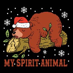 my spirit animal svg, grizzly bear christmas svg, grizzly bear clipart, merry christmas svg, digital download