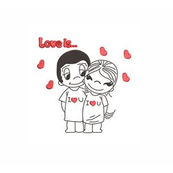 love is... machine embroidery design. 3 sizes. valentine's day embroidery design