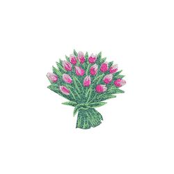 tulips embroidery design. 3 sizes. bouquet of flowers embroidery design