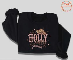 christmas embroidery sweatshirt, have a holly dolly christmas sweatshirt, christmas coutry music, be a dolly