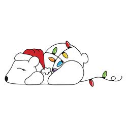 sleeping christmas lights bear christmas svg, bear clipart, bear christmas svg, bear santa svg, digital download