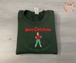 ya filthy animal embroidery sweatshirt, christmas movies character embroidery sweatshirt, merry xmas 2023 embroidery