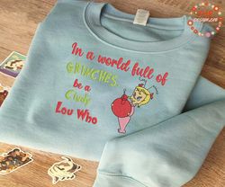 christmas embroidery sweatshirt, in a world full of embroidery sweatshirt, merry xmas movie embroidery sweatshirt