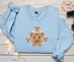 christmas blue alien embroidery sweatshirt, christmas gingerbread embroidery sweatshirt, merry christmas embroidery