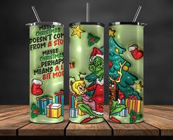 grinchmas christmas 3d inflated puffy tumbler wrap png, christmas 3d tumbler wrap, grinchmas tumbler png 111