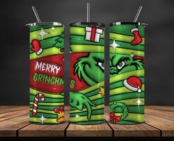 grinchmas christmas 3d inflated puffy tumbler wrap png, christmas 3d tumbler wrap, grinchmas tumbler png 113