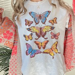 vintage butterfly shirt, cottagecore moth aesthetic t shirt, nature lover t-shirt, celestial fairycore, dark academia ts