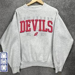 vintage 90s new jersey devils shirt , new jersey sweatshirt, college sweatshirt, hockey fan gifts, hockey crewneck , chr