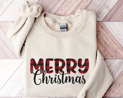merry christmas buffalo plaid sweatshirt, buffalo plaid sweatshirt, merry christmas sweatshirt, christmas sweatshirt, ch