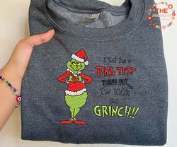 christmas embroidery sweatshirt, whoville embroidery sweatshirt, dna test turn out 100 that, est 1957 embroidery