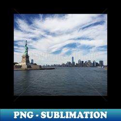 lady liberty  manhattan skyline - vintage sublimation png download - transform your sublimation creations