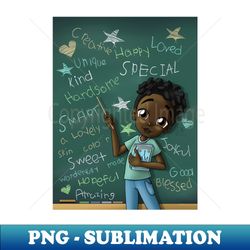 Black Boy and Positive Words - High-Quality PNG Sublimation Download - Vibrant and Eye-Catching Typography