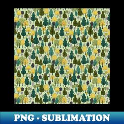 Forest Seamless Pattern Tree Nature Landscape Botanical Plant Leaf Mountain Outdoors Hiking Camping - Instant Sublimation Digital Download - Enhance Your Apparel with Stunning Detail