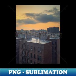 Harlem Sunset Buildings Yankee Stadium New York City - Instant PNG Sublimation Download - Bring Your Designs to Life