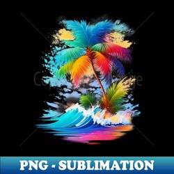 summer waves watercolor style - ai art - png transparent digital download file for sublimation - stunning sublimation graphics