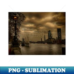 the victoria embankment by the thames at dusk - decorative sublimation png file - defying the norms