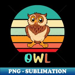 vintage retro owl - premium png sublimation file - vibrant and eye-catching typography