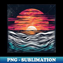 Colorful Trippy Sunset - High-Resolution PNG Sublimation File - Bold & Eye-catching