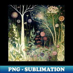 watercolor forest woodland landscape - png transparent digital download file for sublimation - perfect for creative projects