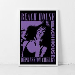 beach house music gig concert poster classic retro rock vintage wall art print decor canvas poster