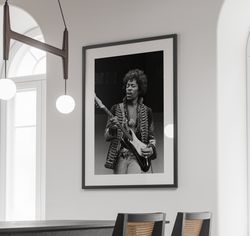 jimi hendrix poster, guitar legend art, rock music icon print, vintage home decor, hendrix memorabilia, retro music wall