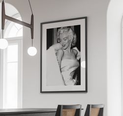 marilyn monroe poster, vintage black and white print, iconic hollywood wall art, retro home decor, marilyn monroe collec