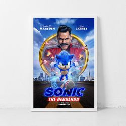 sonic the hedgehog movie poster print art cinema, prints paitng home kitchen wall decor canvas poster