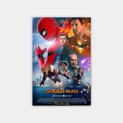 spider-man homecoming poster, spiderman classic movie poster home decor canvas poster