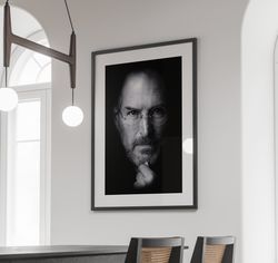 steve jobs poster, apple founder art, entrepreneur print, motivational decor, jobs memorabilia, tech lover gift, inspira