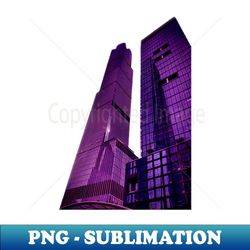 purple skyscrapers manhattan new york city - creative sublimation png download - bold & eye-catching