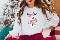 bougie snowman sweatshirt, snowman christmas shirt, cute snowman shirt, christmas sweatshirt, christmas woman sweatshirt